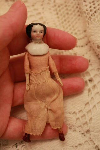 Antique Miniature Doll House Doll China Head Match Stick Legs