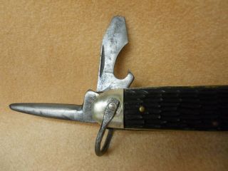 VINTAGE BOY SCOUT IMPERIAL (CROWN) - (4) BLADE FOLDING POCKET KNIFE - U.  S.  ORIG.  COND. 2
