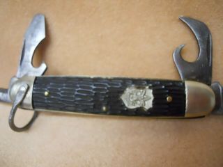 VINTAGE BOY SCOUT IMPERIAL (CROWN) - (4) BLADE FOLDING POCKET KNIFE - U.  S.  ORIG.  COND. 3