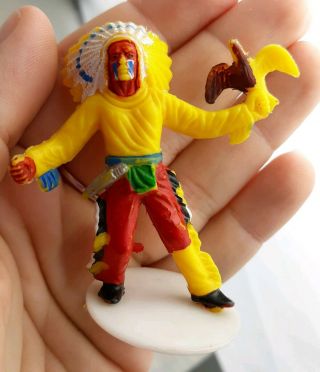 Vintage Native American Indian Chief And Horse Toy Plastic Hong Kong