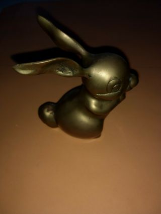 Vintage Solid Brass Bunny Rabbit Figure 4 - 1/2 " Tall