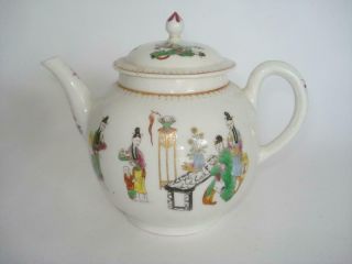 Antique First Period Worcester Porcelain Chinoiserie Teapot Dr Wall 1770