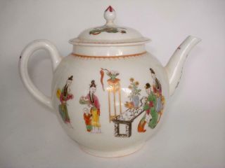 ANTIQUE FIRST PERIOD WORCESTER PORCELAIN CHINOISERIE TEAPOT DR WALL 1770 2