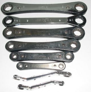 8 Vintage Craftsman Double End Ratchet Wrenches 1/4 " To 7/8 ",  2 More Made Usa