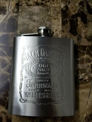 7 Oz Jack Daniels Stainless Steal Hip Flask Shipped From U.  S.  A.
