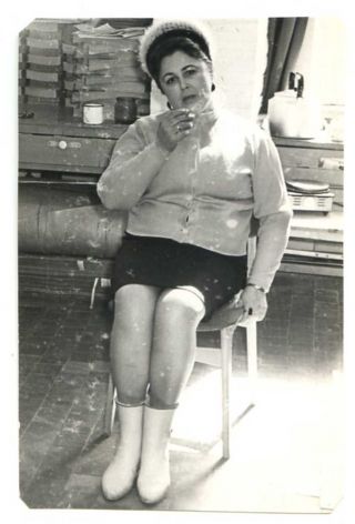 Russian Soviet Vintage Amateur Photo Woman Smokes