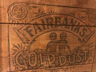 Antique Fairbanks Gold Dust Washing Powder Wooden Crate Advertising