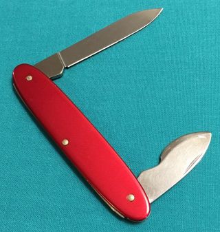 RARE Wenger Swiss Army Folding Pocket Knife - Red Alox Retired Watch Case Opener 2