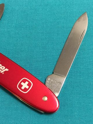 RARE Wenger Swiss Army Folding Pocket Knife - Red Alox Retired Watch Case Opener 3