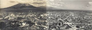 Aerial View Of City In Japan Vintage Photograph - Two Photos Taped Together