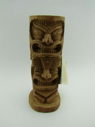 God Of Money Wood Brown Tiki Statue Figurine Hawaiian Hawaii
