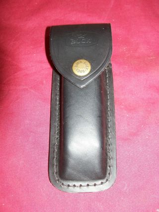 Buck 110 Black Leather Pocket Knife Sheath Belt Case Holder Pouch Pocketknife