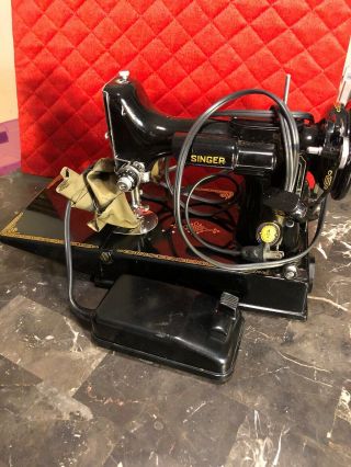 Rare Commemorative 1851 - 1951 Vintage Singer Portable Electric Sewing Machine