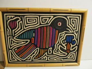 Vintage Bird Kuna Mola Reverse Applique Textile Art Panama.