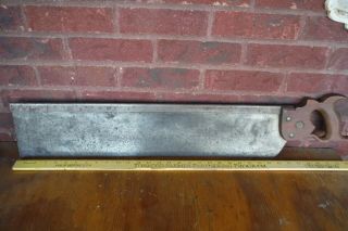 Disston Miter Saw Cast Steel Warranted Vintage Large Back Handsaw,  Miter Box Tool