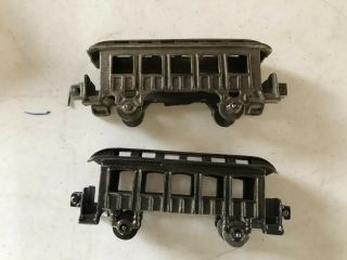 Vintage Cast Iron Trolley Cars Unbranded,  They Attach And Roll About 8 " Long