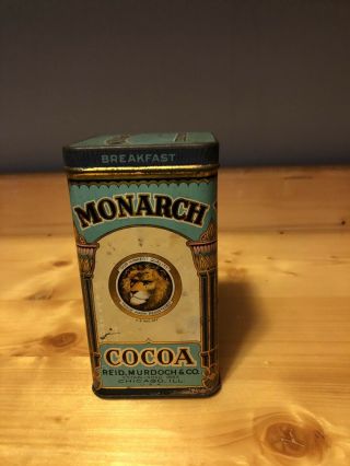 1950’s Vintage Monarch Cocoa Tin 6” X 3 1/4”