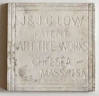 J & J G Low Art Tile Art Pottery Brown Stylized In Relief 