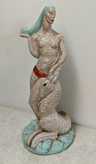 Vintage Mid Century Frederick Weinberg Female Nude Antelope Figurine Chalk