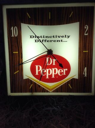 Vintage Dr Pepper Clock Pam Clock Co.  Perfect Time And Light