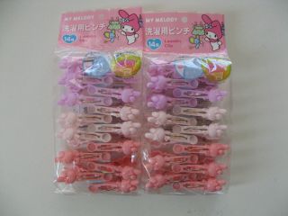 Sanrio My Melody Kawaii Pink Clips For Laundry,  Snack Bags,  Memos And Etc
