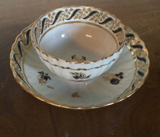 Antique 18th Century English Worcester Porcelain Tea Cup Bowl & Saucer Georgian