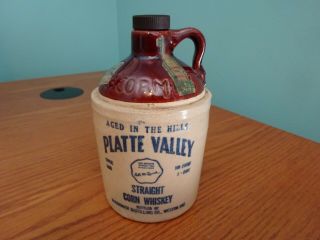 Vintage Mccormick Platte Valley 1953 Straight Corn Whiskey Stoneware Jug 1 Pint