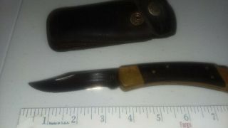 Buck Knife 110 1987 With Black Leather Sheath