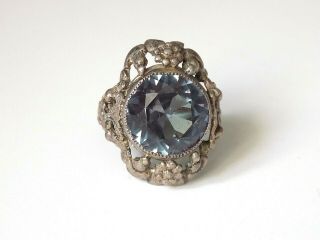 Vintage Arts And Crafts Style Silver Changing Colour Alexandrite Ring