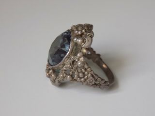 Vintage Arts and Crafts style Silver changing colour Alexandrite ring 2