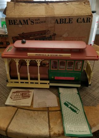 Vintage Jim Beam San Francisco Cable Car Trolley Empty Decanter,  Box