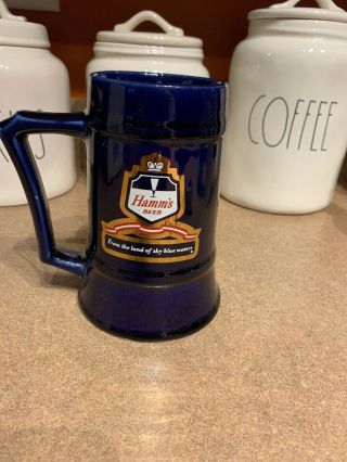 Vintage Hamm’s Beer From The Land Of Sky Blue Water Blue Stein/mug