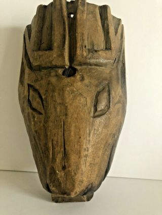Vintage Hand Carved Wall Hanging Wooden Jaguar Mask 10.  5 " X 6.  5 "