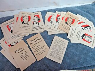 Vintage Antique Milton Bradley Game Of Authors Card Game.  65 Cards