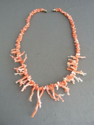 Vintage Old Pawn Island Ocean Pink Branch Coral Choker Necklace