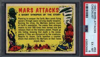 1962 Topps Mars Attacks 55 Checklist Psa 6 699586