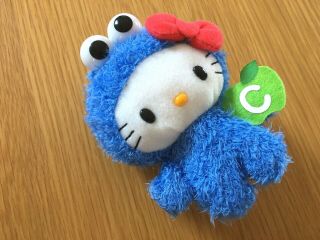 Hello Kitty Cosplay Cookie Monster USJ,  3.  5×4.  7×2.  2in,  Stuffed toy,  Japan 2