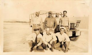 Vintage 1940s Snapshot Black White Photo Navy Seabee 52nd Battalion Jeep Truck