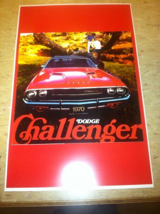 Vintage 1970 Dodge Challenger Advertisement Poster Man Cave Gift Art Decor Z604