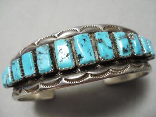 Awesome Vintage Important Navajo Turquoise Sterling Silver Bracelet Old
