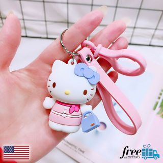Hello Kitty Cat Keychain Cute Car Doll And Purse Accessory