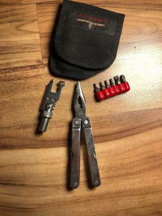 Vintage Leatherman Multitool & Universal Tool Adapter W/ Bits And Case