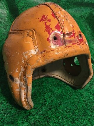 Antique Leather Football Helmet Game 1930 