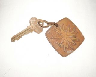 Vintage Brass Key Fob With Key From The Beverly Hilton In Beverly Hills Calif.