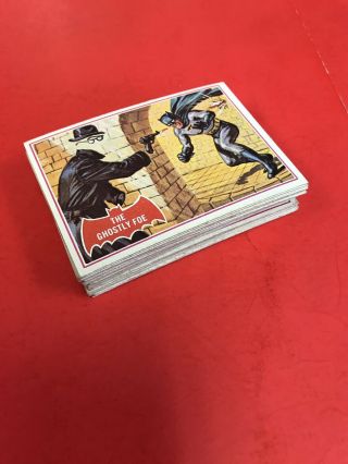 Vintage Batman 1966 Topps Puzzle Backs Complete 44 Card Set Red Bats