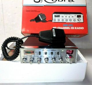 Vtg Cobra 148 Gtl Am/ssb 40 - Channel Cb Radio W/ Microphone,  Bracket,  Orig.  Box