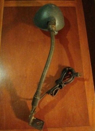 Vintage Hubbell Brass Gooseneck Lamp Industrial Machine Bench Light Steampunk 2