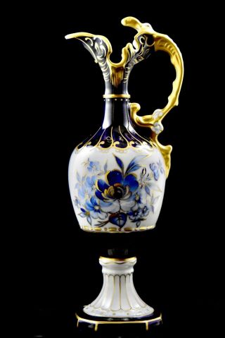 Vintage Porcelain Bohemian Czech Royal Dux Vase Handmade Painted Decor