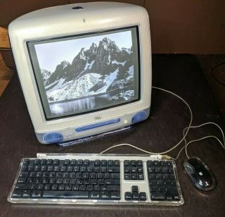 Vintage Apple Imac G3 M5521 Indigo Computer 2000 M7667ll/a Pro Keyboard & Mouse