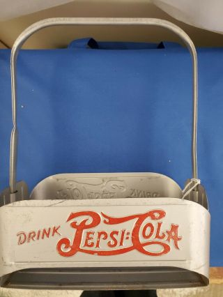 Vintage Pepsi:cola Double Dot Metal Pack Carrier Bottle Holder Advertising Gc